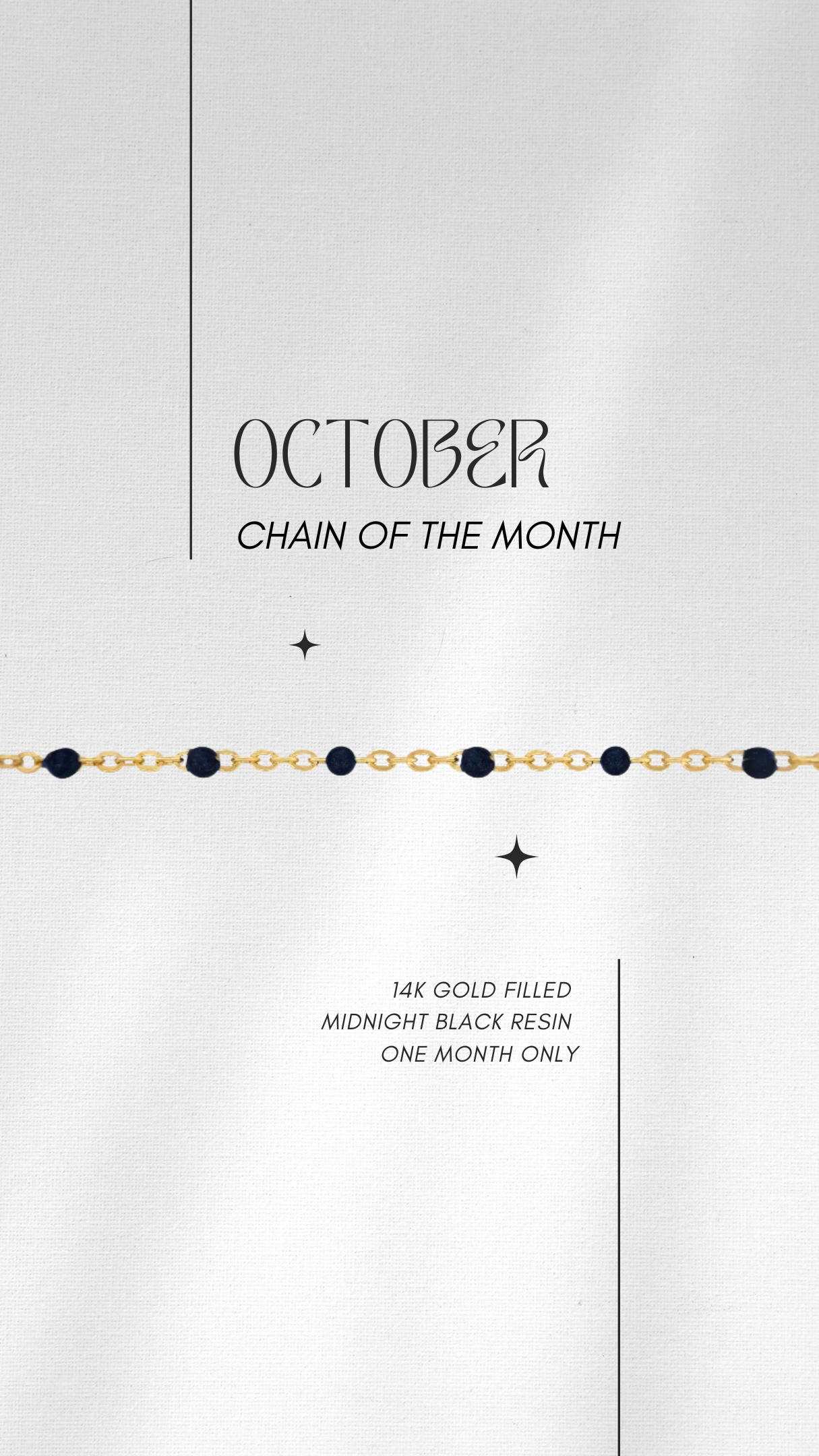 OCTOBER ONLY 🖤Midnight Black🖤 Resin chain of the month in 14k GF // RESERVATION  for IN-PERSON Permanent Jewelry