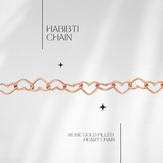 Habibti Heart Chain in 14k ROSE gf // RESERVATION  for IN-PERSON Permanent Jewelry
