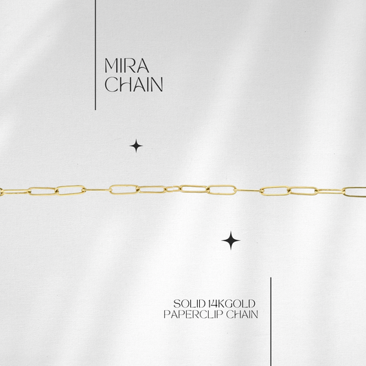 Mira Solid Gold Paperclip Chain // RESERVATION  for IN-PERSON Permanent Jewelry