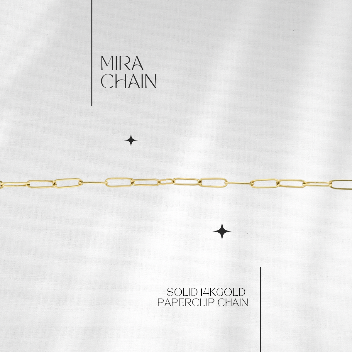 Mira Solid Gold Paperclip Chain // RESERVATION  for IN-PERSON Permanent Jewelry