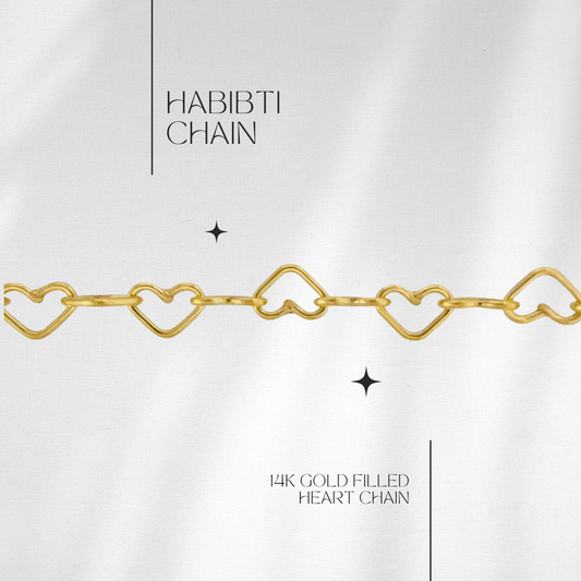 Habibti Heart Chain in 14k gf // RESERVATION  for IN-PERSON Permanent Jewelry
