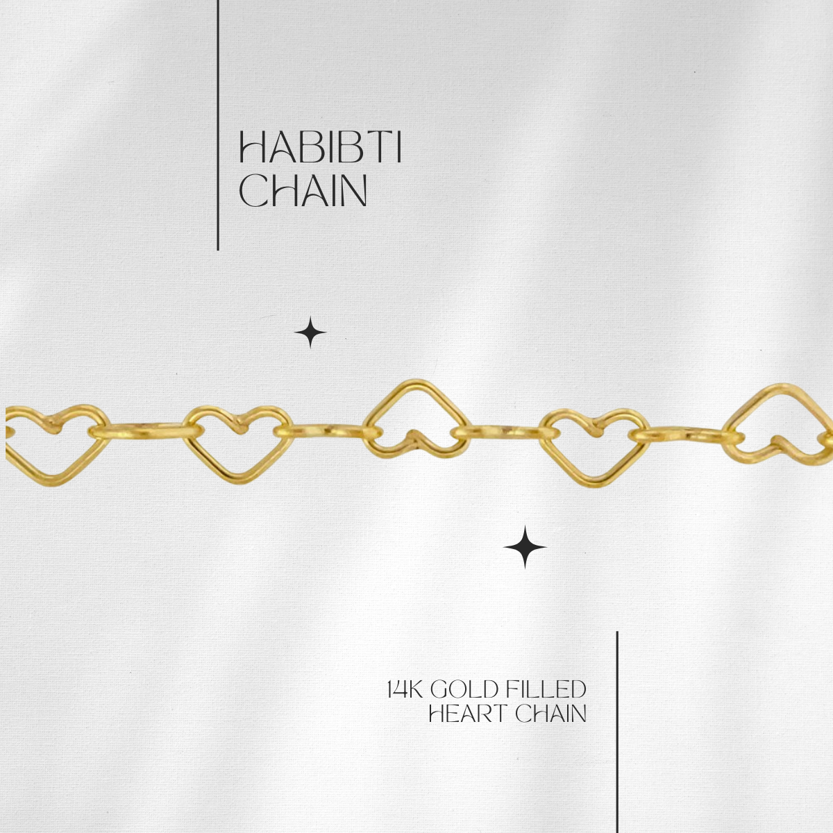 Habibti Heart Chain in 14k gf // RESERVATION  for IN-PERSON Permanent Jewelry