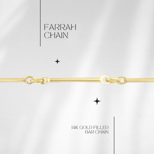 Farrah Bar Chain in 14k gf // RESERVATION  for IN-PERSON Permanent Jewelry