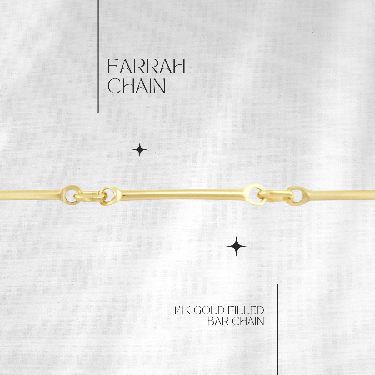 Farrah Bar Chain in 14k gf // RESERVATION  for IN-PERSON Permanent Jewelry