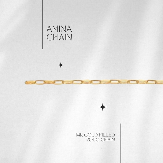 Amina Rolo Chain in 14k GF // RESERVATION for IN-PERSON Permanent Jewelry