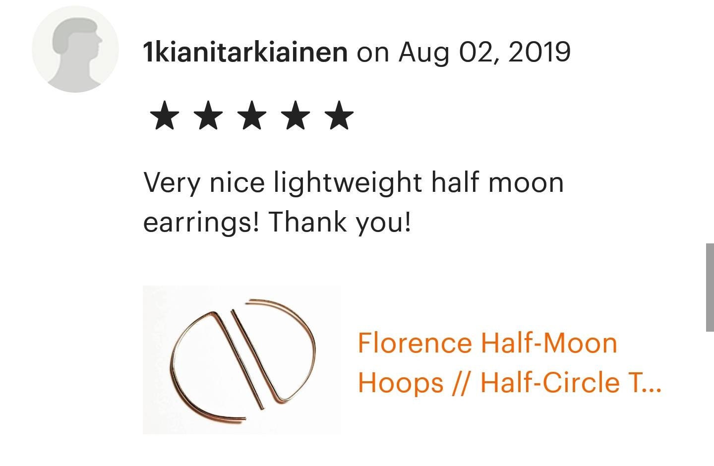 Florence Half-Moon Hoops // 14k GF or Sterling
