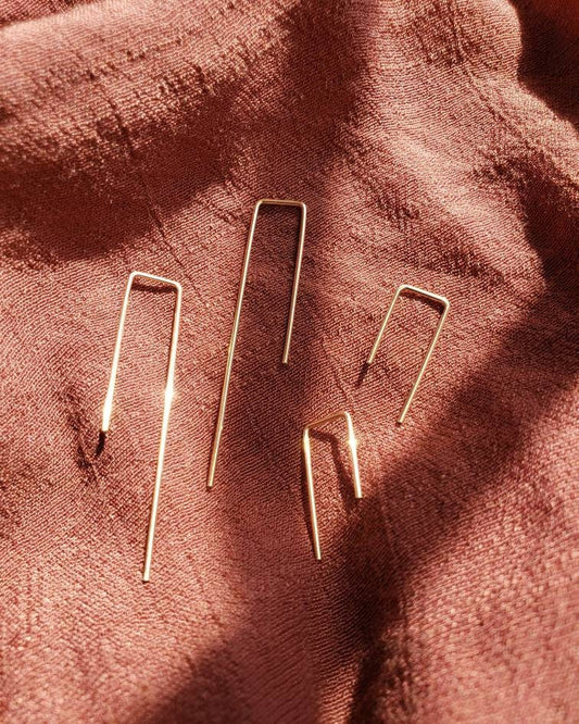 Petra Minimal Staple Earrings // 14k Gold Filled or Silver