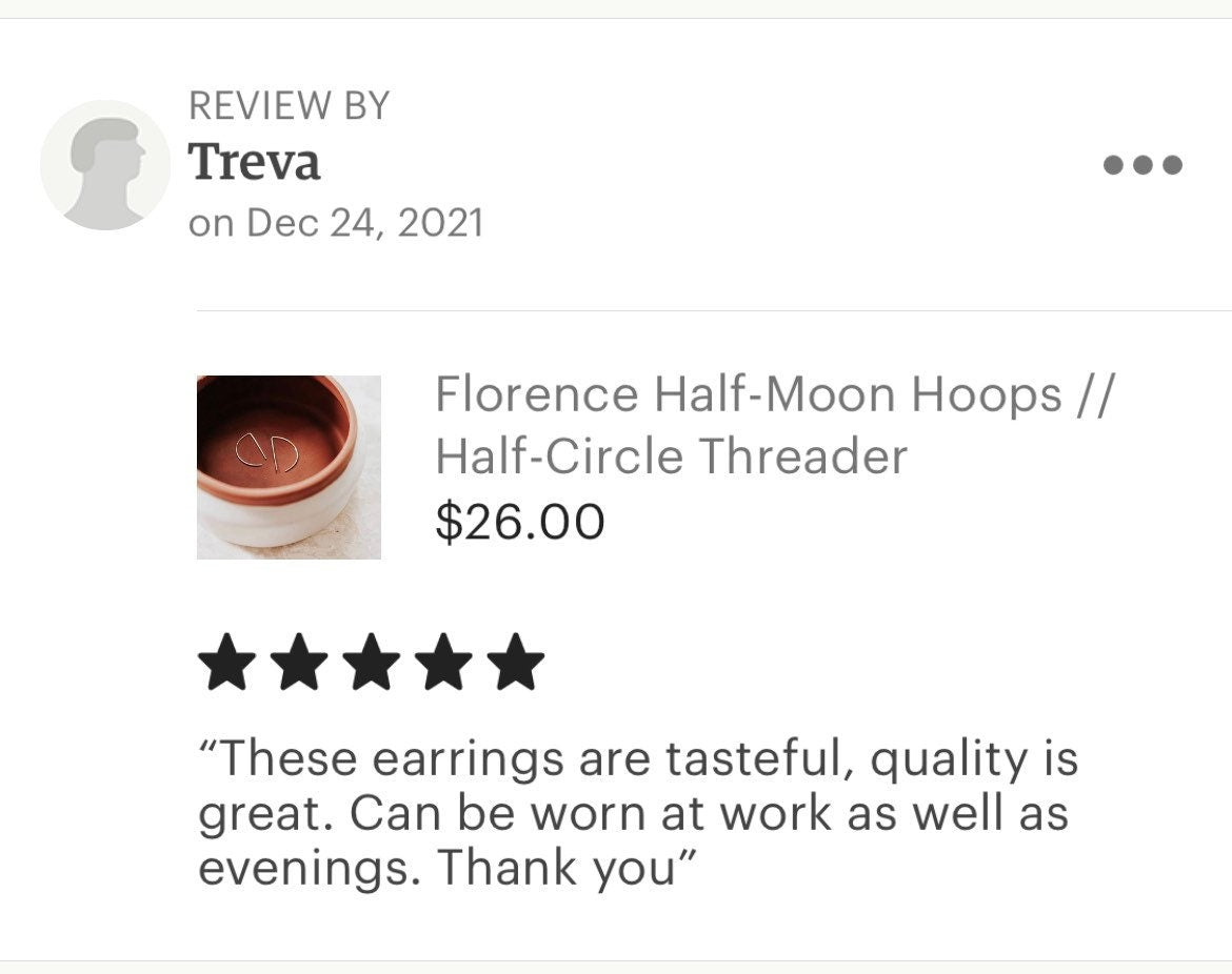 Florence Half-Moon Hoops // 14k GF or Sterling